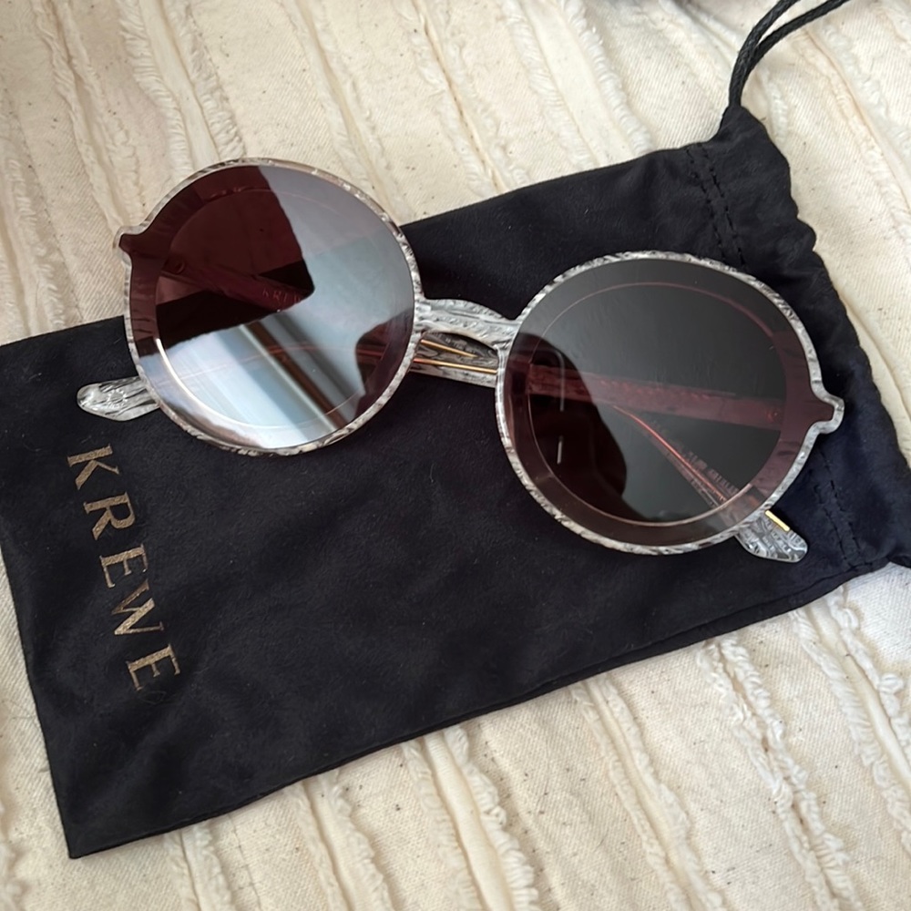 Krewe white round gradient sunglasses